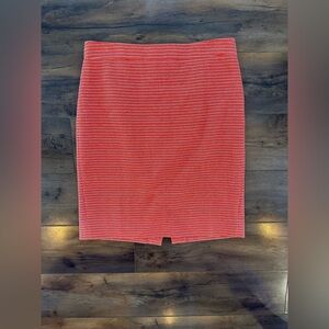 J.Crew The Pencil Skirt – Size 2 – Orange & White Textured Cotton – Lined